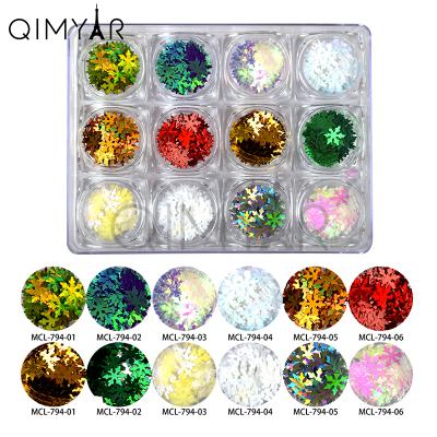 China 2019 New Design Glitter Snow Sequin Nail Art Flake For Christmas Decoration for sale