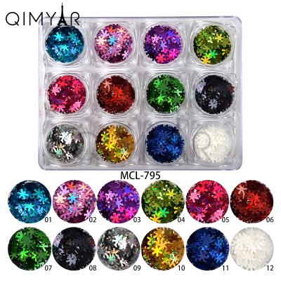 China 2019 New Design Glitter Snowflake Nail Art Flake For Christmas Decoration for sale