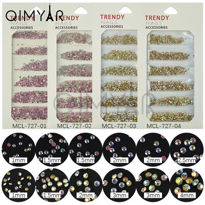 China Popular Nail Art New Arrival Whole Nail Art Pointed Fake Stone Sell 6 Pack Grids Base Pink and Gold Bottom for sale