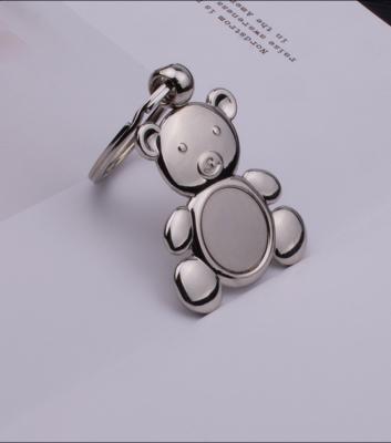 China Key Chain Teddy Bear Keychain Customized Wholesale Glossy Bear Logo Eco-friendly Metal Lettering Cartoon Key Chain for sale