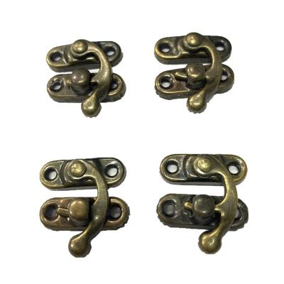 China Wholesale Zinc Alloy Green Bronze Lock Wooden Box Jewelry Box Mini Buckle Horn Lock Hardware Accessories Box Lock for sale