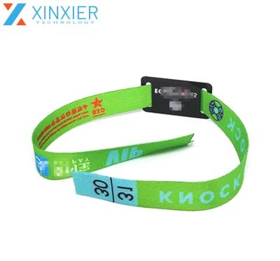 China Custom Logo Printing Waterproof NFC Cloth Woven Wristband / Waterproof For Celebration for sale