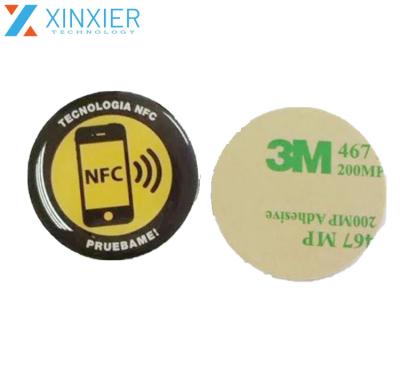 China Waterproof / Waterproof Cusomzied Logo Printed Back Adhesive Anti-metal Stick NFC Sticker For Social Media for sale