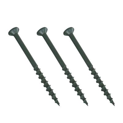 China China Factory Direct Sales, Flat Head Decking Screws with Type 17, Carbon Steel, 4nibs U/H Green Ruspert, TORX for sale