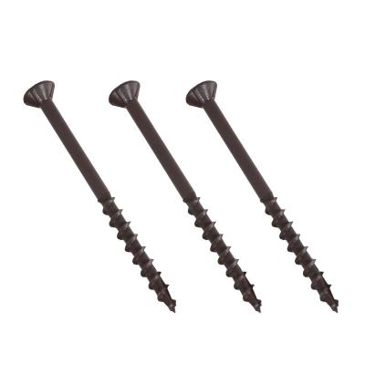 China China Factory Direct Sales, Flat Head Decking Screws with Type 17, Carbon Steel, 4nibs U/H Brown Ruspert, TORX for sale