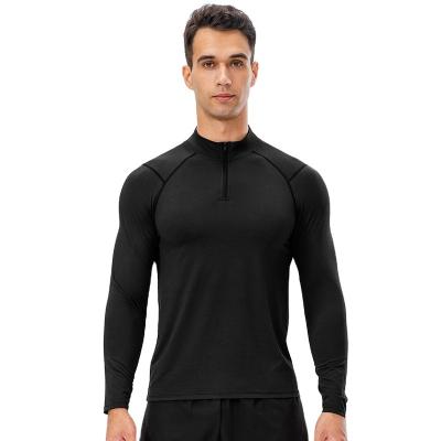 China Anti-wrinkle Men's Autumn-Winter Workout Sweater Quick-Drying Long Sleeve crop top Half-Zipper Pullover for sports Training wear men for sale