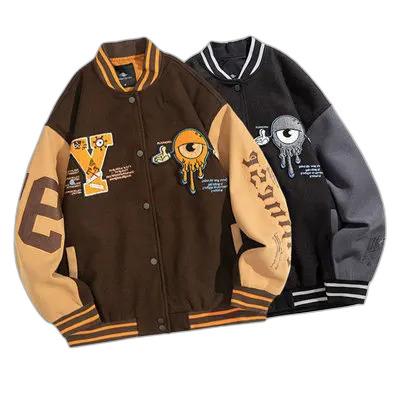 China Windproof Men's Winter Heated Baseball Jersey Varsity letter Jacket with Custom Patches Windproof Feature for sale