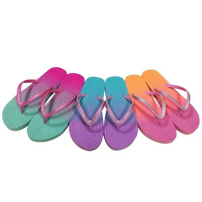 China Summer Hot Promotional Women's Eva Cushioning Slips Slippers Light Up Comfortable Women's Custom Logo Beach Style Flip Flops Slippers for sale