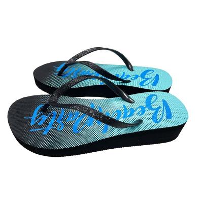 China Cushioning Factory Sale Normal Eva Slippers For Women Summer Beach Flat Wear Resistant Slippers Rubber Sandals Flip Flops for sale