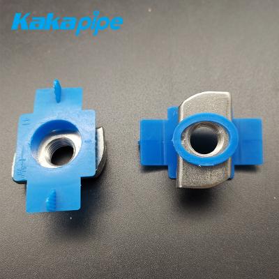 China Heavy Industry 1/4 Wing Channel Spring Nut For Solar Panel Mounting Blue Plastic System for sale