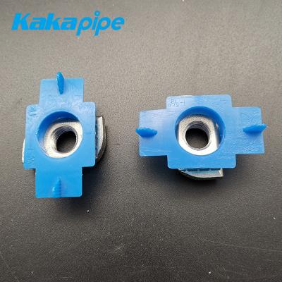 China Unistrute Heavy Industry U Channel Stamped Lock Nut With Transparent Plastic Cover Wing for sale