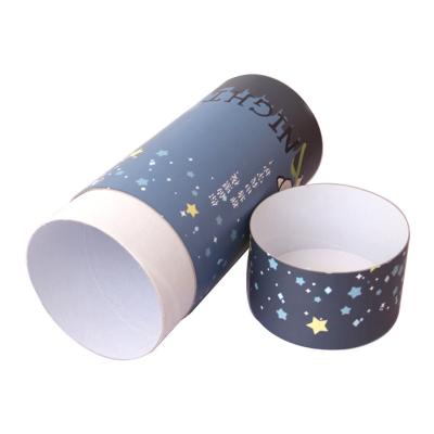 China Custom Recyclable Lift Up Paper Tube For Tea Box Rolled Lids Paper Tube Cap With Tin Lids for sale