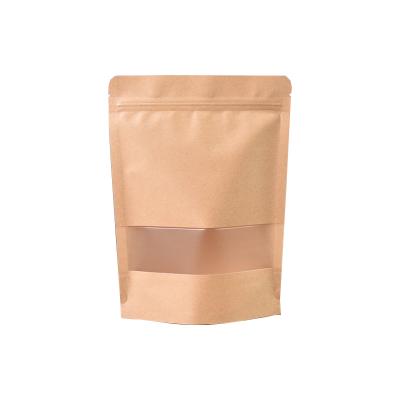 China Biodegradable Custom Printing Nut Packaging Pouch 100% Material Eco-friendly Stand Up Kraft Paper Coffee Bag for sale