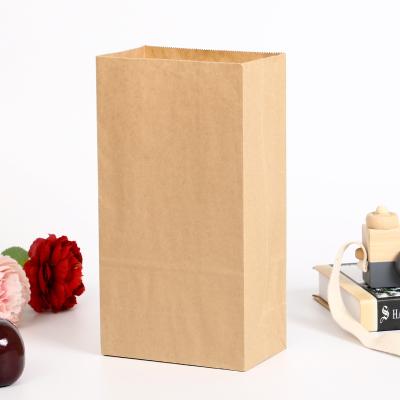 China Custom Recycled Factory Size Food Grade Square Bottom Biodegradable Take Out Restaurant Food Bag Kraft Brown Paper Bread Bag for sale