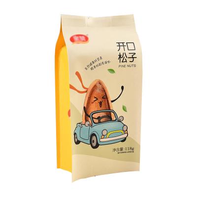 China Biodegradable Oval Window Food Pouch Kraft Paper Food Grade Oval Bag Food Grade Bag With Window for sale