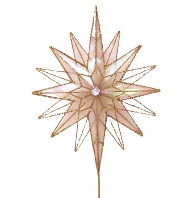 China Traditional 8-Point Mosaic Star Christmas Tree Topper for sale