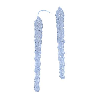 China Wholesale Good Quality Plastic Christmas Decoration Set Glitter Glitter Icicle Ornament Hanging Decoration for sale