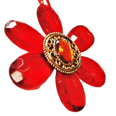 China Christmas Decoration Plastic Plastic Seasonal Decoration Hanging Red Crystal Ornament for sale