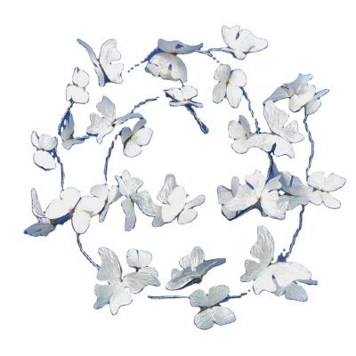 China Hot Selling Fabric and Yarn Customize Color Wedding and Seasonal 6 Feet Silver Butterfly Garland Fabric for sale