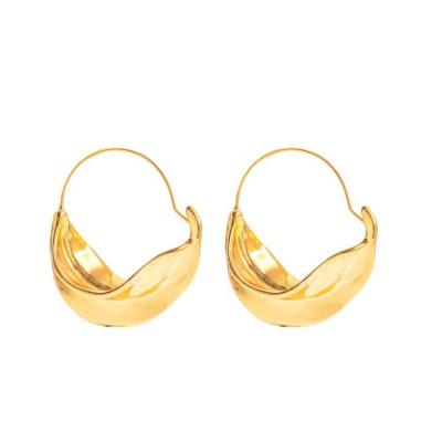 China New FASHIONABLE Creative Irregular Gold Earrings Large Flower Basket Metal Exaggerated INS Earrings for sale