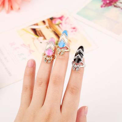 China Fashion Trend Personality American Lightning of New Jewelry 2021 Creative FASHIONABLE Diamond Colorful Lightning Nail Joint Ring Jewelry for Women for sale