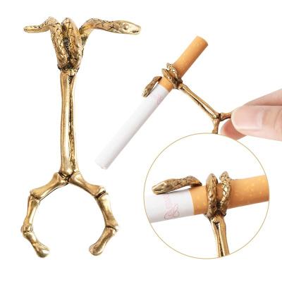 China Thick Holder Ring Jewelry For Men Women Smoking Fashionable Creative Personality 2021 New Snake Skull Cigarette Holder Accessories for sale