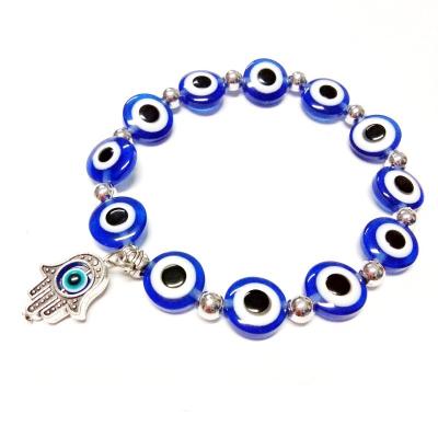 China BOHEMIA Fashion Evil Blue Eyes Bracelet Glass Beads Elasticity Bracelet Turkish Handmade Jewelry For Women for sale