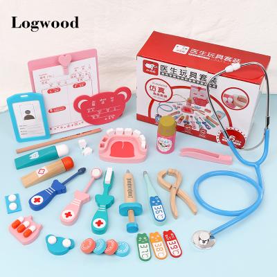 China Wooden Toys Spielzeug Children Education Pretend Doctor Medical Toy Simulation Doctor Set Nurse Injection Kit Role Play Classic Game Toys for sale