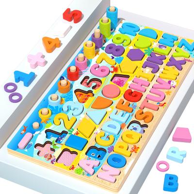 China Environmental protection manufacturer wholesale alphanumeric four in one logarithmic board beneficial intelligence development toy for sale