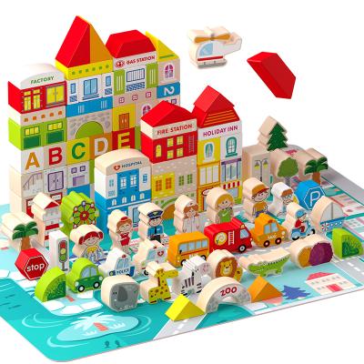 China Wholesale Price 120 Environmental Protection Sun City Building Blocks Parent-child Interactive Educational Toys for sale