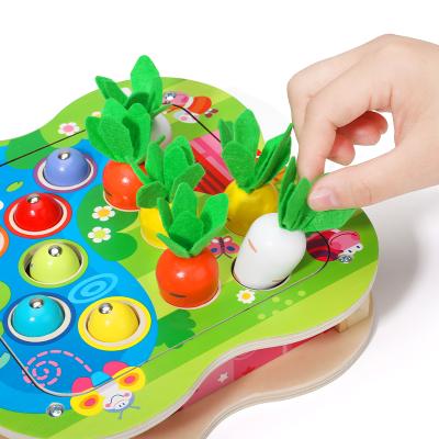 China Environmental protection best china low price children's peach and radish pulling two-in-one educational toy for sale