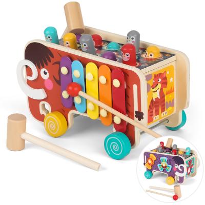 China Wholesale environmental protection manufacturer gigantic drag car bumping hamster knocking small wooden piano hammer game toy for sale