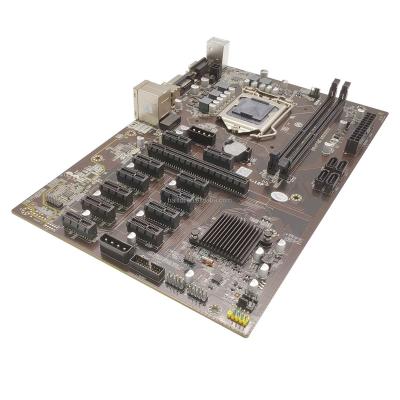 China 12 PCS Max Graphics Card Suitable Server/Workstation Motherboard with 32GB RAM Max B250 B250B Supports LGA1151 Series B250 Model BTC-12P CPU for sale