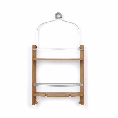 China Bamboo Trolley Storage Modern Bathroom Shower Rack for sale