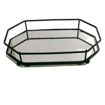 China Modern Metal Wire Bathroom Mirror Tray Mirror Rack for sale