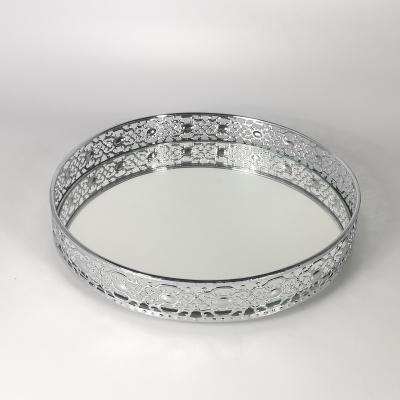 China hot sale wedding round mirror tray dressing table mirror tray PIH-844 for sale