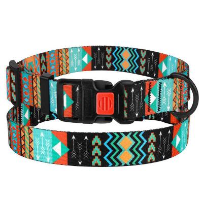 China Amazon Hot Selling Padded Customized Scottish Style Hot Transfer Pattern Printing Dog Collar For Retailers for sale