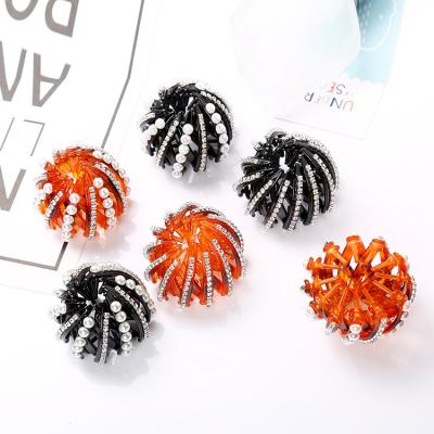 China Korean Street Style Hair Clip For Women Crystal Bird Nest Hair Claw Bun Maker Girls Ponytail Holder Pearl Hair Clips Accessories for sale