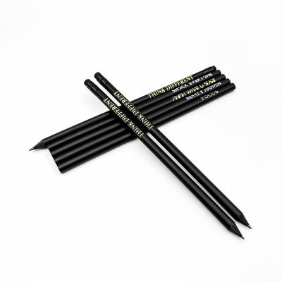 China office & School Pencil Premium Pre-sharpened Custom HB Lead 7 Inch Black Wooden Pencil With Eraser Tip for sale