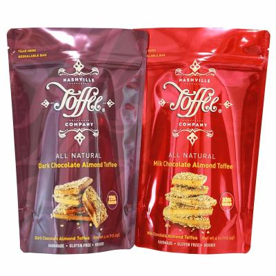 China Barrier Chocolate Candy Plastic Pouch Alu Foil Packaging Stand Up Pouch With Bottom Zipper Dean Food Grade Pouch China Wholesaler for sale