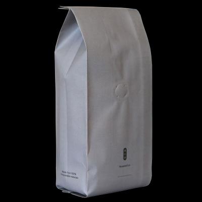 China Coffee Recyclable Paper Material Recyclable Side Digital Printing Pouch Gusset Bag Custom Logo Design With Valve Food Grade Packaging for sale