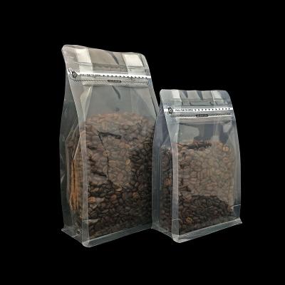 China Barrier Custom Design Digital Printing Pouch Coffee Beans Packaging Side Gusset Pouch W Pull Zipper Transparent Soft Packaging for sale