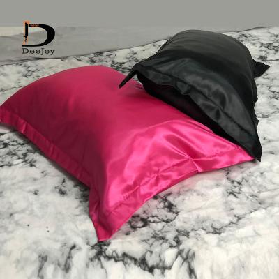 China Wholesale custom soft hypoallergenic pillowcase anti-static small MOQ color logo satin pillowcase 50*75cm satin pillowcase for sale