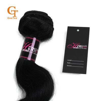 China Custom Recyled Virgin Hair Extension Bundles Wrapping Self Adhesive Stickers, Price Swing Paper Tags, Plastic String, 100 Pcs Each for sale