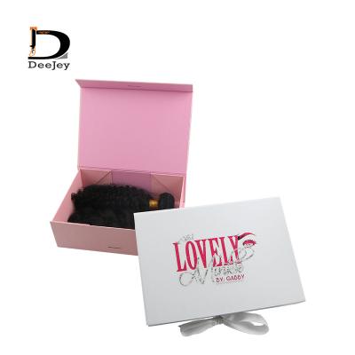 China Luxury Recycled Magnetic Cloth Wig Box Packaging Extension Materials New Arrival Hair Gift Packaging Cardboard Box for sale