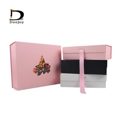 China Wholesale Gift Materials Wholesaler Gift Reusable Magnetic Reusable Magnetic Silk Ribbon Printing Packaging Box Reusable Hot Selling Cardboard Box for sale