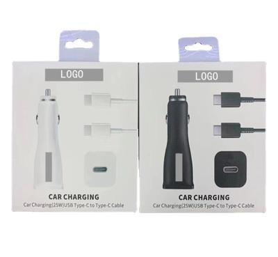 China Mobile Phone QC 3.0 Car Charger 25W Palladium USB Fast Charging Fast Charging Charger With Type C Cable USB C Car Charging Set for sale