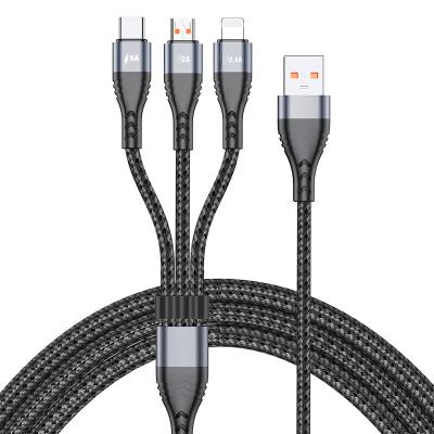 China Good Quality MP3/MP4 Player Nylon Braided 3ft 6ft 10ft 3 in 1 Micro USB Charging Cable 6A USB C Cable 2.4A Fast Charging Micro USB Cable for sale