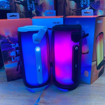 China Portable Wireless Speaker Bass Sound Speaker High Quality BT 5.0 Outdoor Waterproof Pulse5 Radio Speaker LED Flashing Light for sale