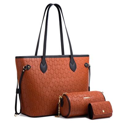 China 2022 Fashion Wholesale Luxury Designer Shoulder Messenger Bag PU Leather Handbag for Women Ladies Purses and Wallet Set Bucket Bag 4pcs for sale